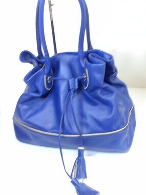 Cole Haan, Colt bolt Blue, with White Piping, Drawstring and magnetic Closure